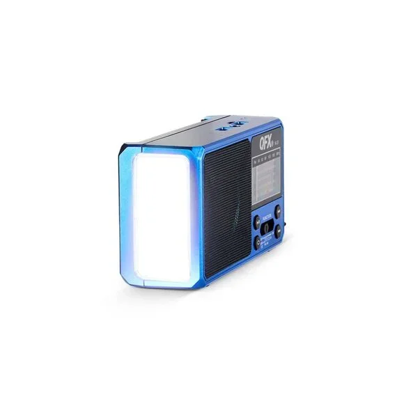 QFX R-37 Blue 3-In-1 Rechargeable AM/FM/SW1-SW4 6-Band Solar Radio +light+USB/SD - Picture 2 of 3